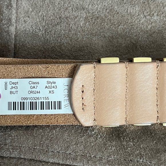 J. Crew Leather Belt Gold Hardware with Rhinestones XS - Picture 4 of 9